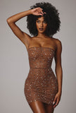 High-End Women's Hot Diamond Sexy Perspective T-Shirt Skirt Skirt Dress Night Shop Famous Ass Dress Dress Dress 68HZ