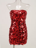 High-End Women's New Sexy Smear Squin Dress High-End Temperament Ass Dress Evening Dress Women 68HZ