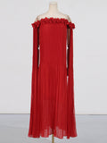 Temperament Sexy 2025 Spring New Fashion High-End Smeared Breast Splicing Flower Dress Dress Dress Woman 68HZ