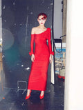 Women's Three-Dimensional Flower Design Folds Open Fork Solid Color Dress Dress 68HZ
