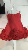 Early 2024 Early Autumn New Breast-Wear Three-Dimensional Flower Fluffy Dress French Dress Dress 68HZ