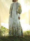 French Idyllic Dress 2025 Spring New Straight Lantern Sleeve Print Straps Slimmed Dress Woman 68HZ