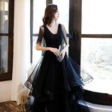 Evening Dress Women Black High-End Temperament Banquet Noble Host High-End Design Sense Light Luxury Small French 68HZ
