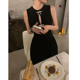 Design-Sense Suit Fabric Sleeveless Dress French Hepburn A-Word Short Dress 68HZ