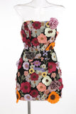 High-End Women's New Sexy Body Trim Corset Dress Flower Decoration A Skirt Banquet Evening Dress Dress 68HZ