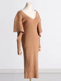 Fashion Temperament Women's Dress French Dress 2025 Summer New Slim Design Medium Long Knit Dress 68HZ