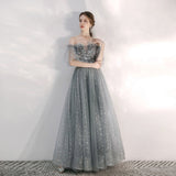Evening Dress Woman 2025 New Summer Toast Dress Bride Engagement Banquet Temperament Gray Long Bridesmaid Suit 68HZ