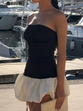 Hottie Bra Splicing Back Showing Thin Flower Bud Dress Lantern Ponky Pure Wind Summer Beautiful Little Dress 68HZ