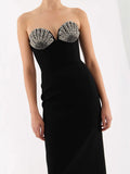 Twisted Skirt Sexy Diamond Bra Dress Dress High-End Light Luxury Niche Evening Dress Dedicated 68HZ