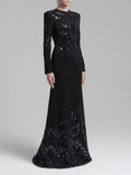 Vintage Elegant Style Slimy Fishtail Dress 2025 New Lace Embroidery Design Long Dress Women Summer 68HZ