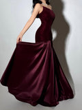 Elegant Crocoat Tecticles Dress Dress 2025 Summer New Irregular Splicing Design Long Dress Dress Woman 68HZ