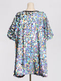 Street Style Loose Plus-Size Skirt 2025 Spring New Fashion Round-Collar Squint Splicing Dress Women's Trend 68HZ