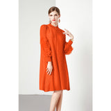 Miyake Design Feeling Flower Sleeve Dress Women's New Spring And Autumn Folds Large Size Loose Mother Dress Long 68HZ