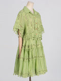 Holiday Wind 2025 Spring New Temperament Small Ribbon Embroidered Lace Shirt + Women's Dress 68HZ