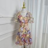 2025 Summer New French Design Heavy Industry Three-Dimensional Flowers Slimming Thin And Hip Delicate Dress Women's Clothing 68HZ