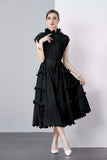 High-Grade Dress Sweet Wooden Ear-Stupling Long Heavy Industry Folding Haewn Dress Women 2025 Spring And Summer 68HZ