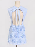 French Small Fragrant Wind To Close The Waist Thin Sleeveless Round Skirt 2025 New Splicing Flower Design Short Dress 68HZ