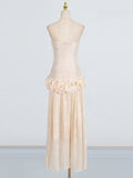 French Small Scented Bra Dress Dress 2025 New Niche Splicing Wooden Ear Design Long Dress Women's Summer 68HZ