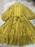 Fashion And Leisure Style Dress 2025 New Heavy Industry Embroidery Single Buckle Lace Dress Woman 68HZ