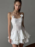 2024 Summer New Body-Repair Sexy Perspective Sling Dress High-End Temperament Lotus Leaf Skirt Small Dress Dress 68HZ