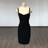 Women's Bandage Dress New Multi-Color V-Neck Sling Fashion Belt Tight Bandage Skirt 68HZ