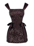 New Fashion Sequin Design A-line Sleeveless Strap Dress HZ1024
