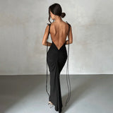 High-End Women's Sexy Dress Sexy Folded Dress Evening Dress Sleeveless Sling Dress Dress Dress Girl 68HZ