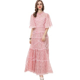 Heavy Industry Lianglid Leafs Pink-Senage Princess Style Dresses Summer Women's New 2024 68HZ
