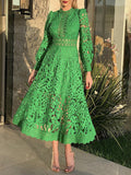 French Elegant Wind 2025 Spring New Collar Embroidery Hollow Niche Design Feeling Waist Thin Dress Dress Woman 68HZ