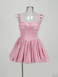 New Women's Sexy Sling Dress Skirt Short Dress Temperament Thin Folds Poneng Skirt Dress Dress Dress Dress Dress 68HZ