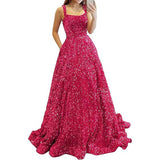 2025 Prom Dress Long A-Shaped With Pocket Formal Evening Dress Side Open Flash Party Dress 68HZ