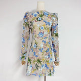Autumn 2025 New Fashion French Heavy Industry Three-Dimensional Flower Embroidery Long Sleeves Short Temperament Dress Woman 68HZ
