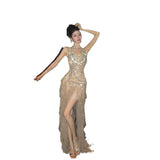 Evening Dress Heavy Industry Party High-End Light Luxury Niche Famous Temperament Flash Hanging Neck Wedding Dress Robe 68HZ