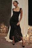2024 Sleeveless Solid Color Shoulder Sleeveless Fish Bone Girded Waist Dress Banquet Evening Dress 68HZ