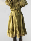 Fashion And Leisure Style Dress 2025 New Heavy Industry Embroidery Single Buckle Lace Dress Woman 68HZ