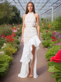 French Banquet Dress Dress 2025 Spring New Famous Embroidered Lotus Leaves Side Of The Body-Cuffed Dress Woman Trendy 68HZ