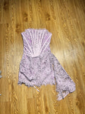 Spice Girls Bosom Sexy Dress Elegant Temperament Fish Bone Girded Irregular Lace Skirt 68HZ