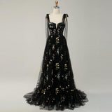 Temperament Famous Birthday Party Adult Ceremony Performance Dress Long Evening Dress Shredded Flower Slings Bra Little Dress Woman 68HZ