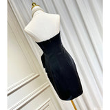 Small Design Three-Dimensional Fish Bone Thoracic Body To Close The Waist Irregular Folded Skirt Open Fork And Hip Dress Skirt 68HZ
