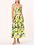 Fashion Holiday Style Set 2025 Summer New Printed Corset + High Waist Pressure Skirt Half-Body Dress Two-Case 68HZ