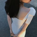 Temperament White Bows And Shoulders Sexy Annual Simple Elegant Dress Bodybling Buffet Dress Dress With 68HZ