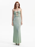 High-End Women's Clothing New Heavy Industry Hot Diamond Solid Color Sexy Thoracic Dress Dress Dress Dress Dress 68HZ