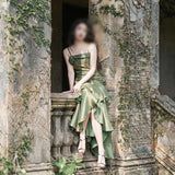 Evening Dress New French Masquein Green Sling Dress Female Summer At-Aug Princess Birthday Dress 68HZ