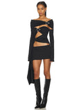 Women's New Sexy Shoulder Hollow Dress Metal Buckle Decoration Ribbon Bag Ass Dress Dress Dress Woman 68HZ
