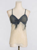 2025 Summer New Lace Splicing Sexy Sling + Fashion High-End Denim Shorts Two-Piece Set Of Women 68HZ