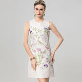 Heavy Industry Nail Pearled Pearled Tidered 3D Flower Shown Skinny Young Dresses Summer Women's Dress 2025 68HZ