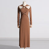 Famous Style Dress Dress Dress 2025 Summer New Hollow Kinesi Design Slim Thin Dress Dress Woman 68HZ