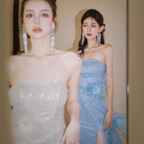 Evening Dress 2024 New Three-Dimensional Flowers With Corset Dress High-End Fine Shiny Fishtail Dress 68HZ