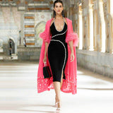 INS Diamond-Embroidered Female Slings Double-Shoulder Dress Party Temperament Banding Dress Dress Dress 68HZ