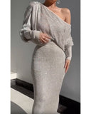 2025 New Slanted Shoulder Sexy Women's Dress 68HZ